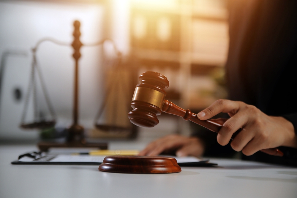 The image shows a mallet of a judge